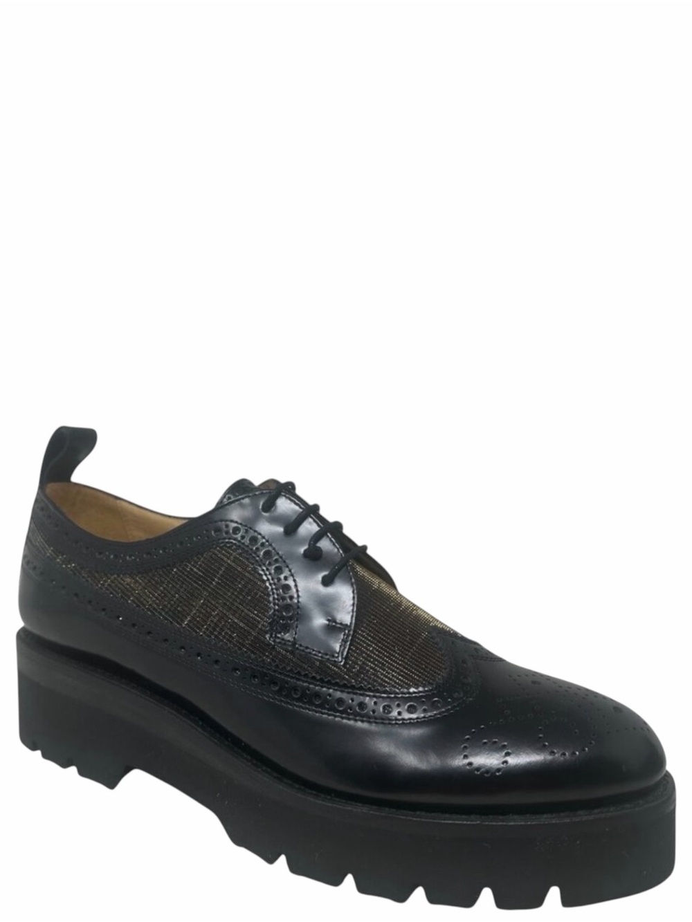 The Office of Angela Scott Miss Lucy Derby Black & Gold Platform Oxford 43 / 13